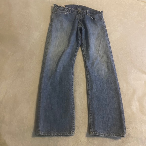 Vintage Polo Ralph Lauren Authentic Dungarees Men's Denim Jeans Size 34x32 Blue - Picture 1 of 13